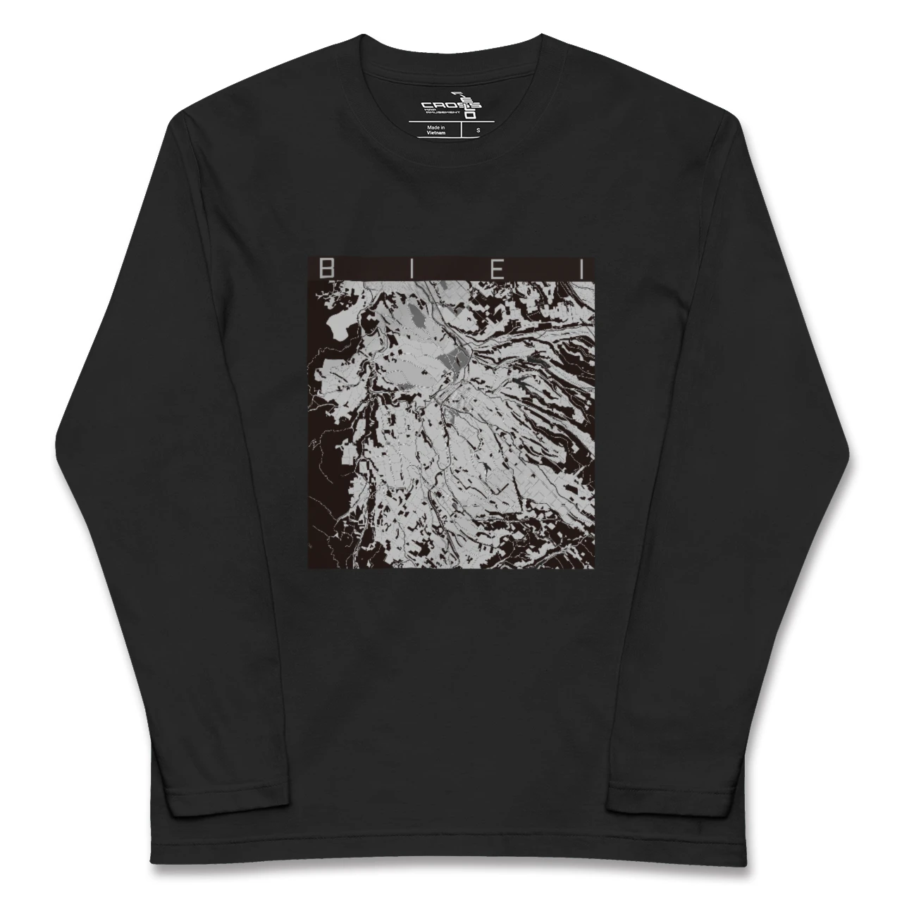 【美瑛(北海道)】地図柄ロングスリーブTシャツ