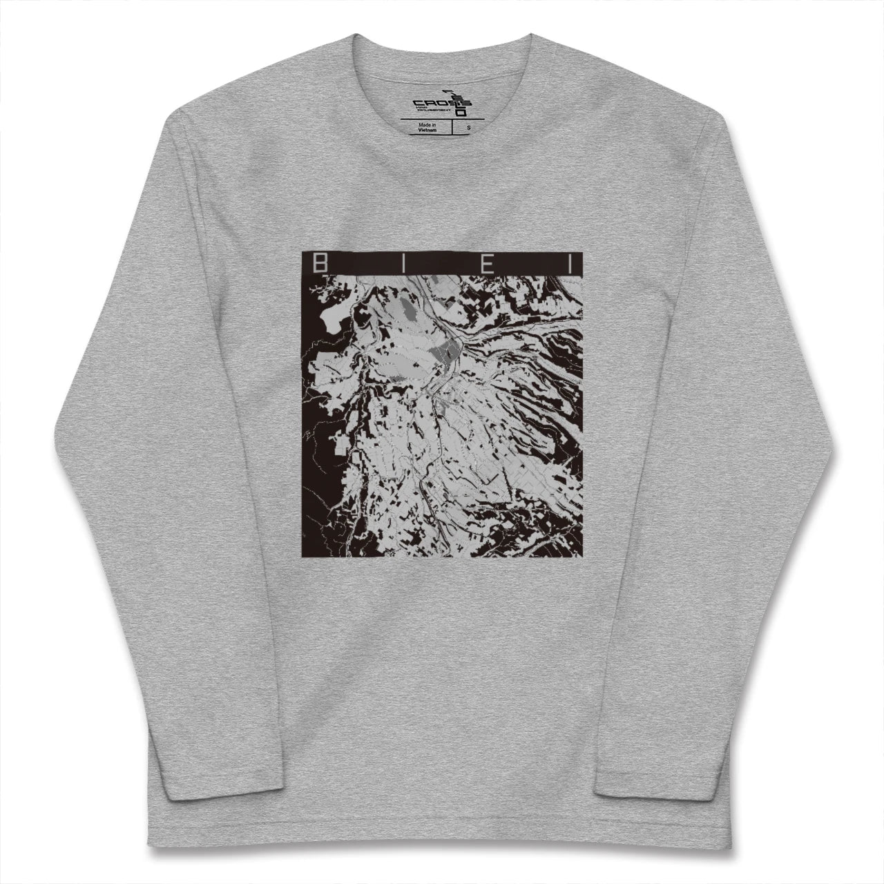 【美瑛(北海道)】地図柄ロングスリーブTシャツ