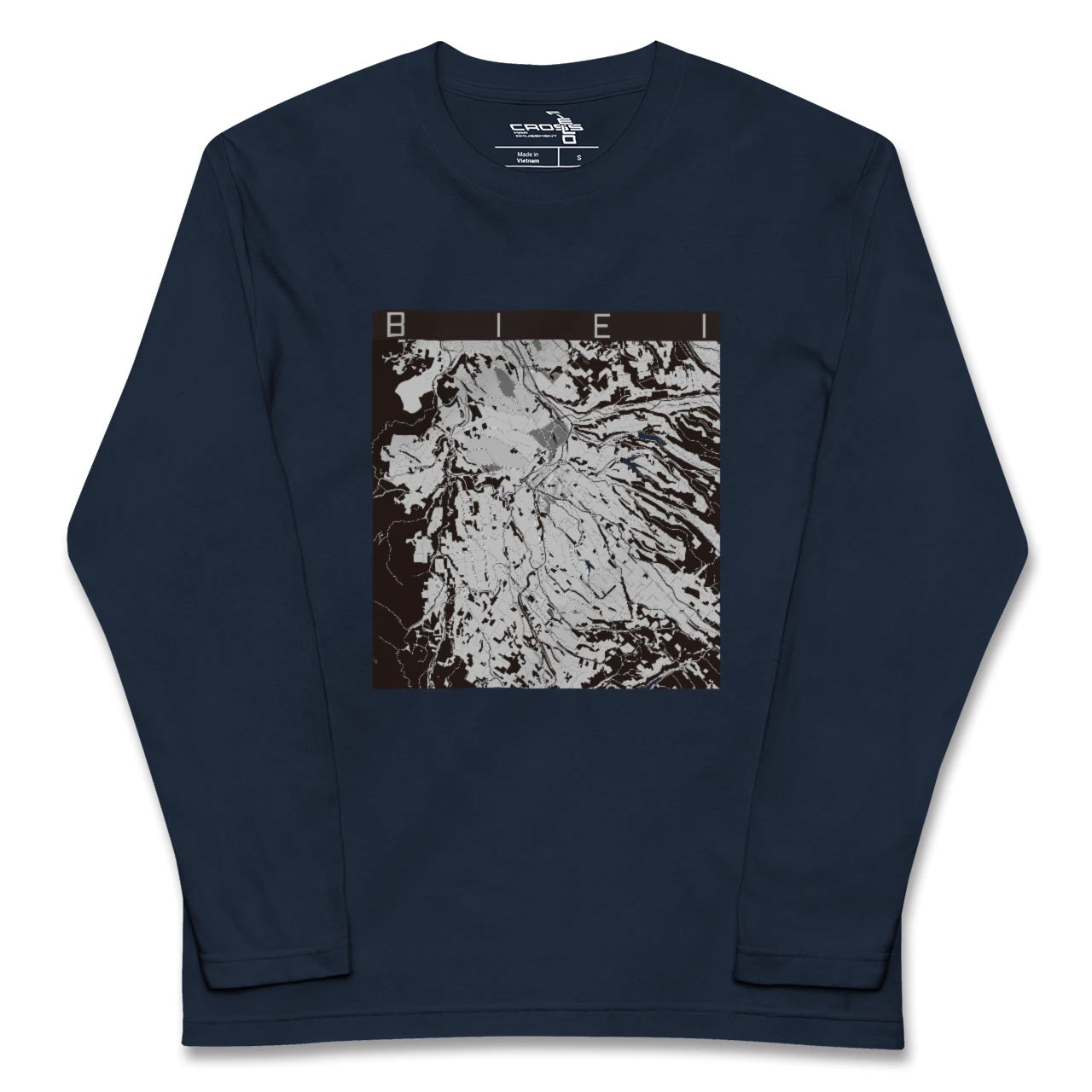 【美瑛(北海道)】地図柄ロングスリーブTシャツ