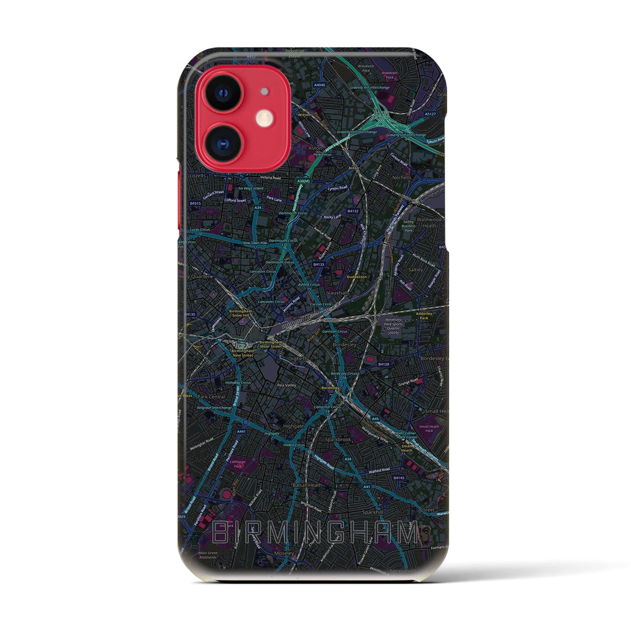 【バーミンガム(イギリス)】地図柄iPhoneケース(バックカバータイプ)