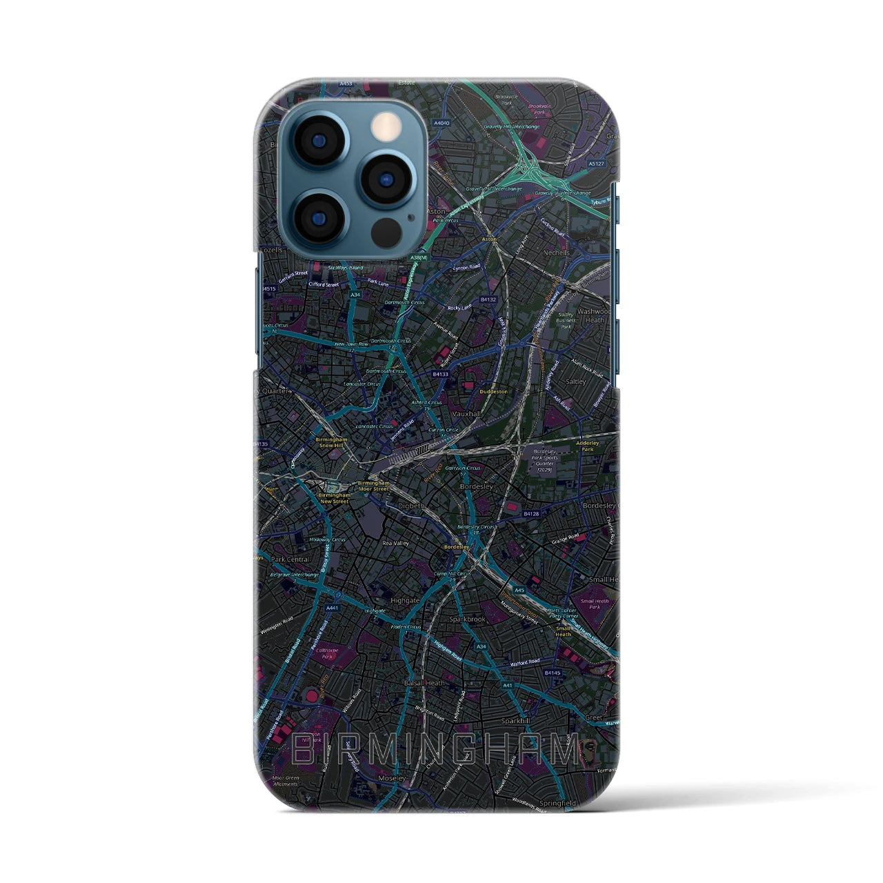 【バーミンガム(イギリス)】地図柄iPhoneケース(バックカバータイプ)