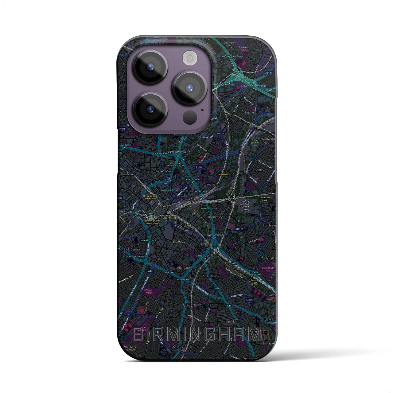 【バーミンガム(イギリス)】地図柄iPhoneケース(バックカバータイプ)