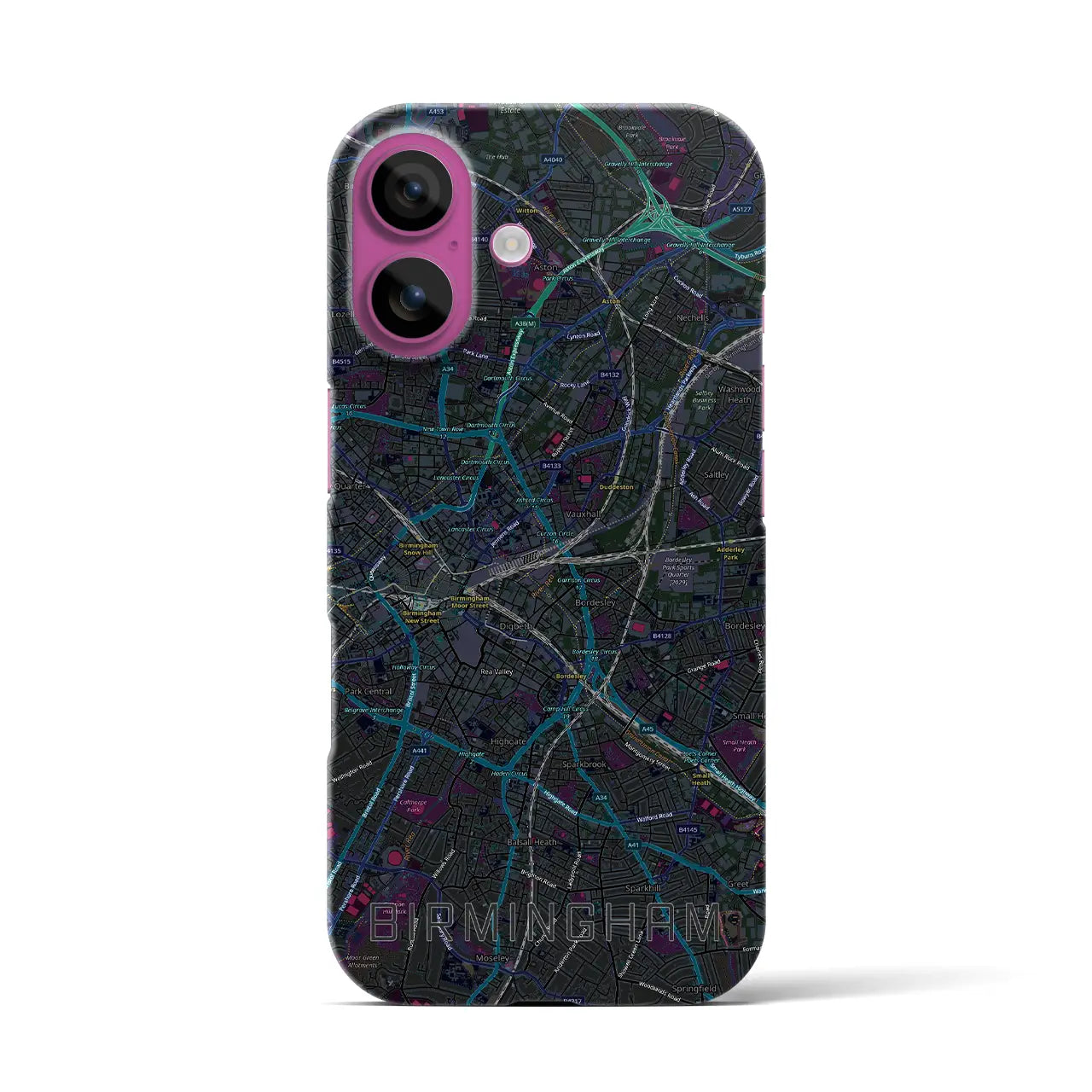 【バーミンガム(イギリス)】地図柄iPhoneケース(バックカバータイプ)