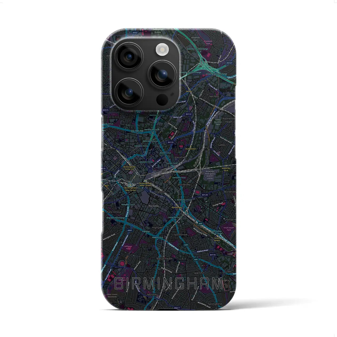 【バーミンガム(イギリス)】地図柄iPhoneケース(バックカバータイプ)