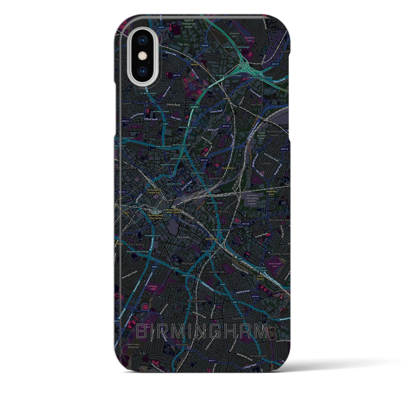 【バーミンガム(イギリス)】地図柄iPhoneケース(バックカバータイプ)