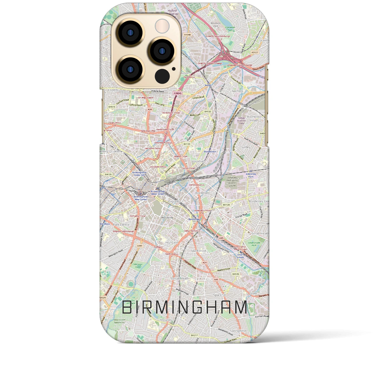 【バーミンガム(イギリス)】地図柄iPhoneケース(バックカバータイプ)
