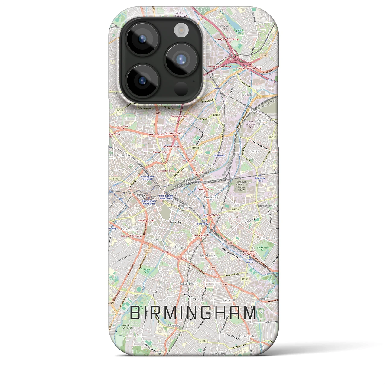 【バーミンガム(イギリス)】地図柄iPhoneケース(バックカバータイプ)