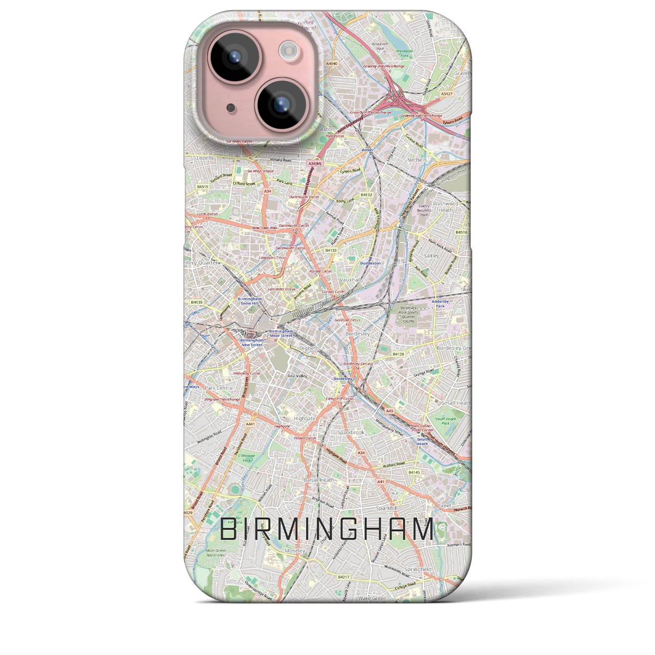 【バーミンガム(イギリス)】地図柄iPhoneケース(バックカバータイプ)