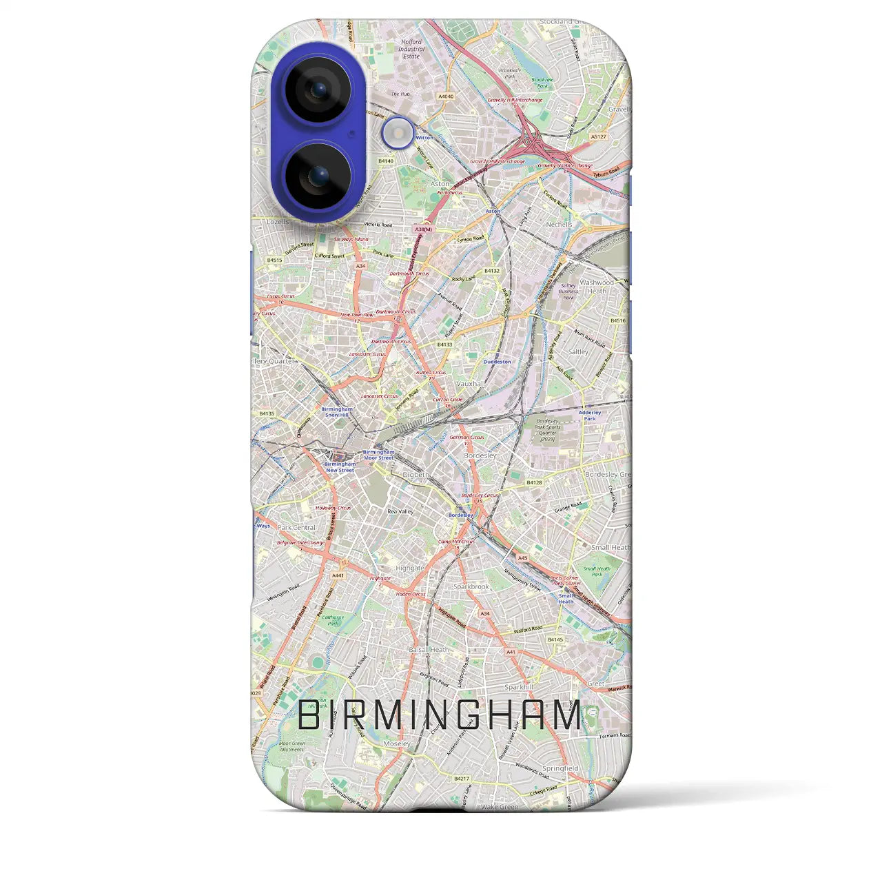 【バーミンガム(イギリス)】地図柄iPhoneケース(バックカバータイプ)