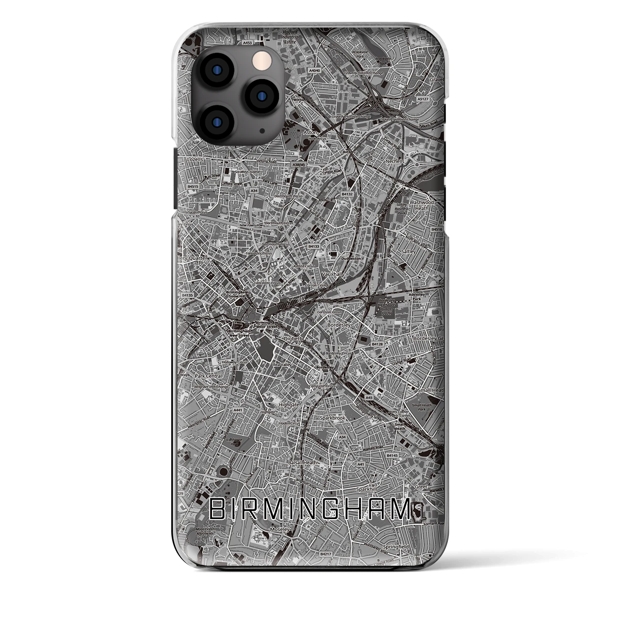 【バーミンガム(イギリス)】地図柄iPhoneケース(クリアタイプ)