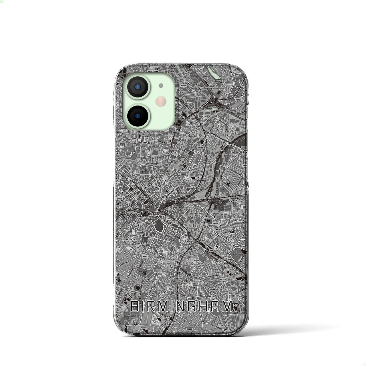 【バーミンガム(イギリス)】地図柄iPhoneケース(クリアタイプ)