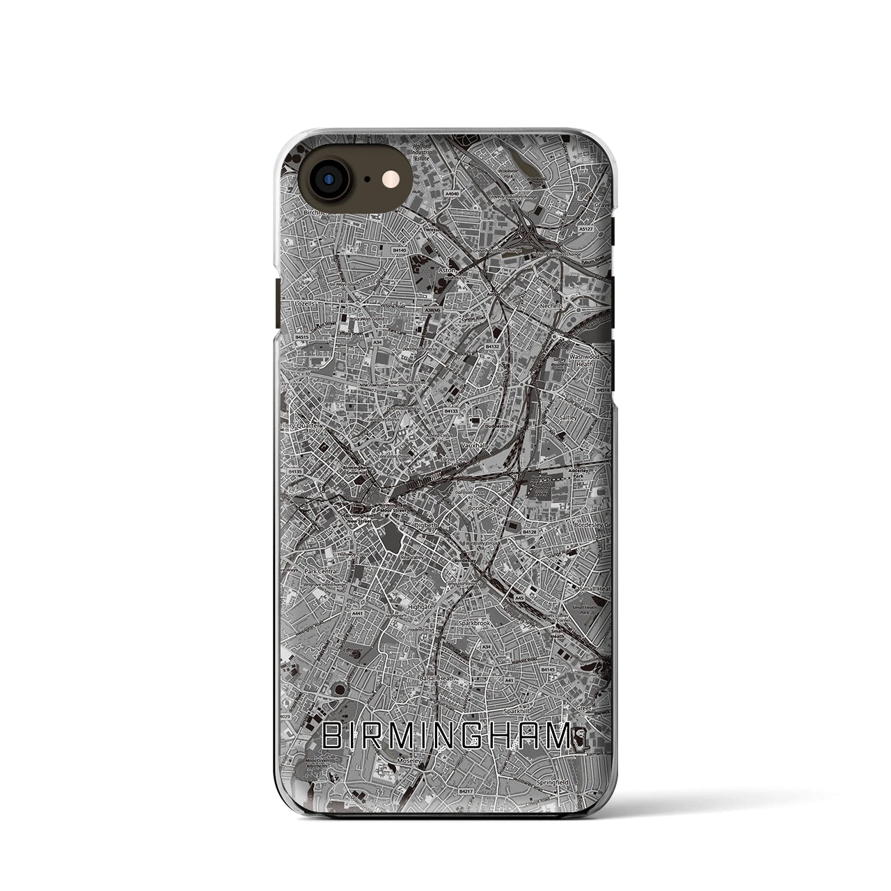 【バーミンガム(イギリス)】地図柄iPhoneケース(クリアタイプ)