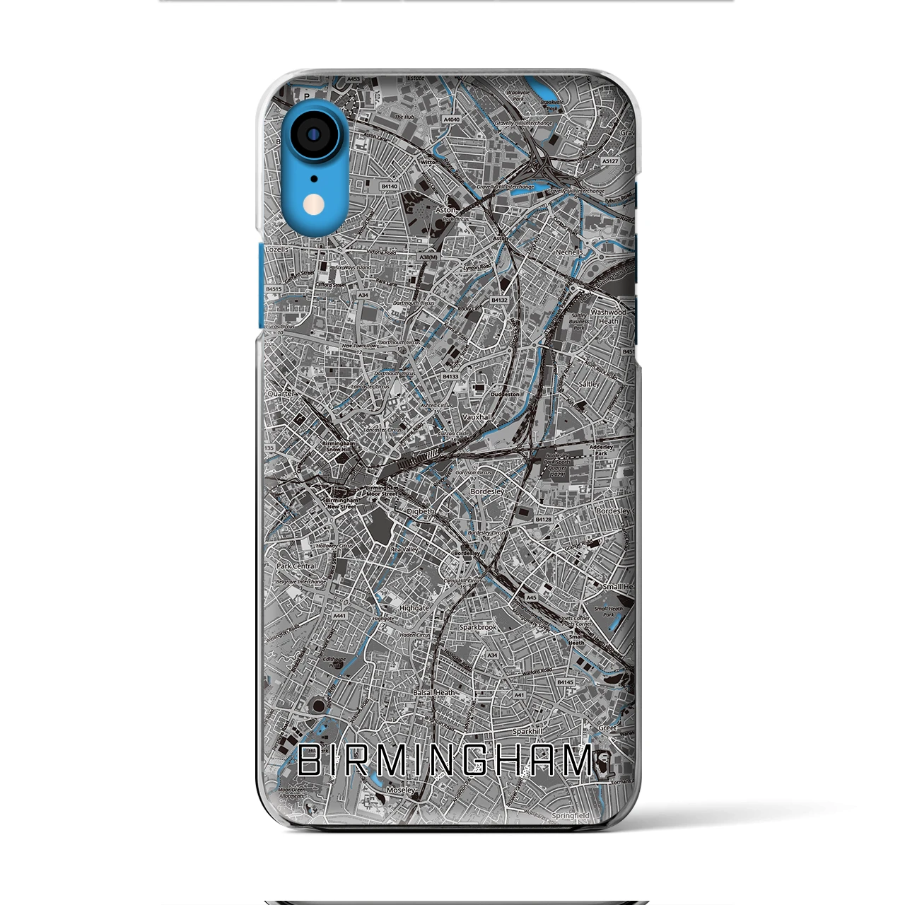 【バーミンガム(イギリス)】地図柄iPhoneケース(クリアタイプ)