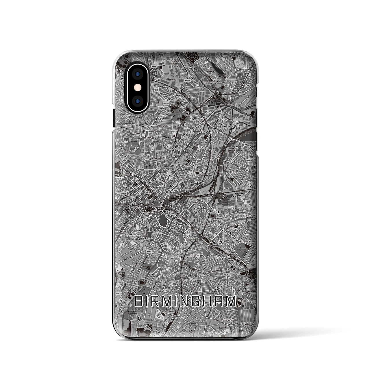 【バーミンガム(イギリス)】地図柄iPhoneケース(クリアタイプ)