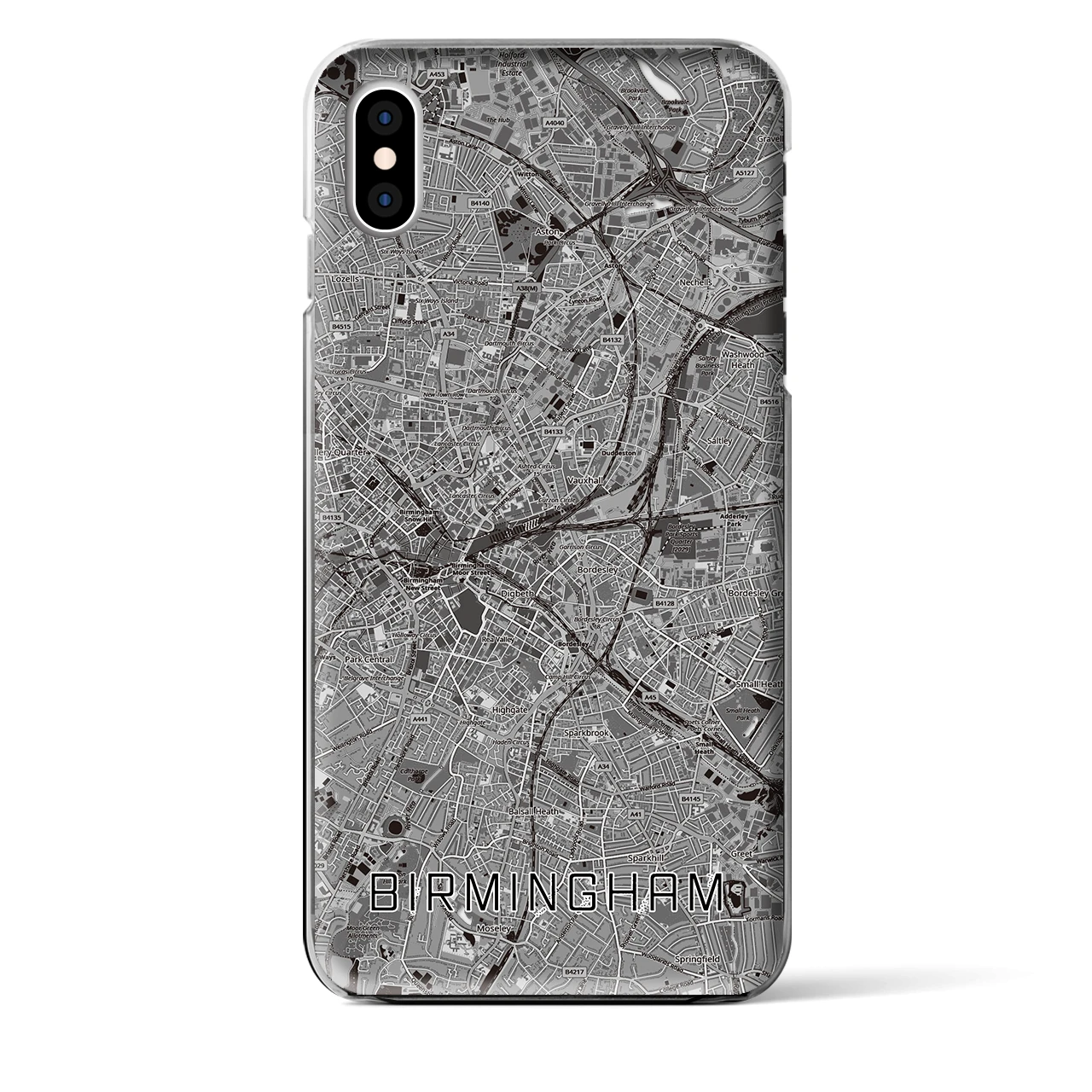 【バーミンガム(イギリス)】地図柄iPhoneケース(クリアタイプ)