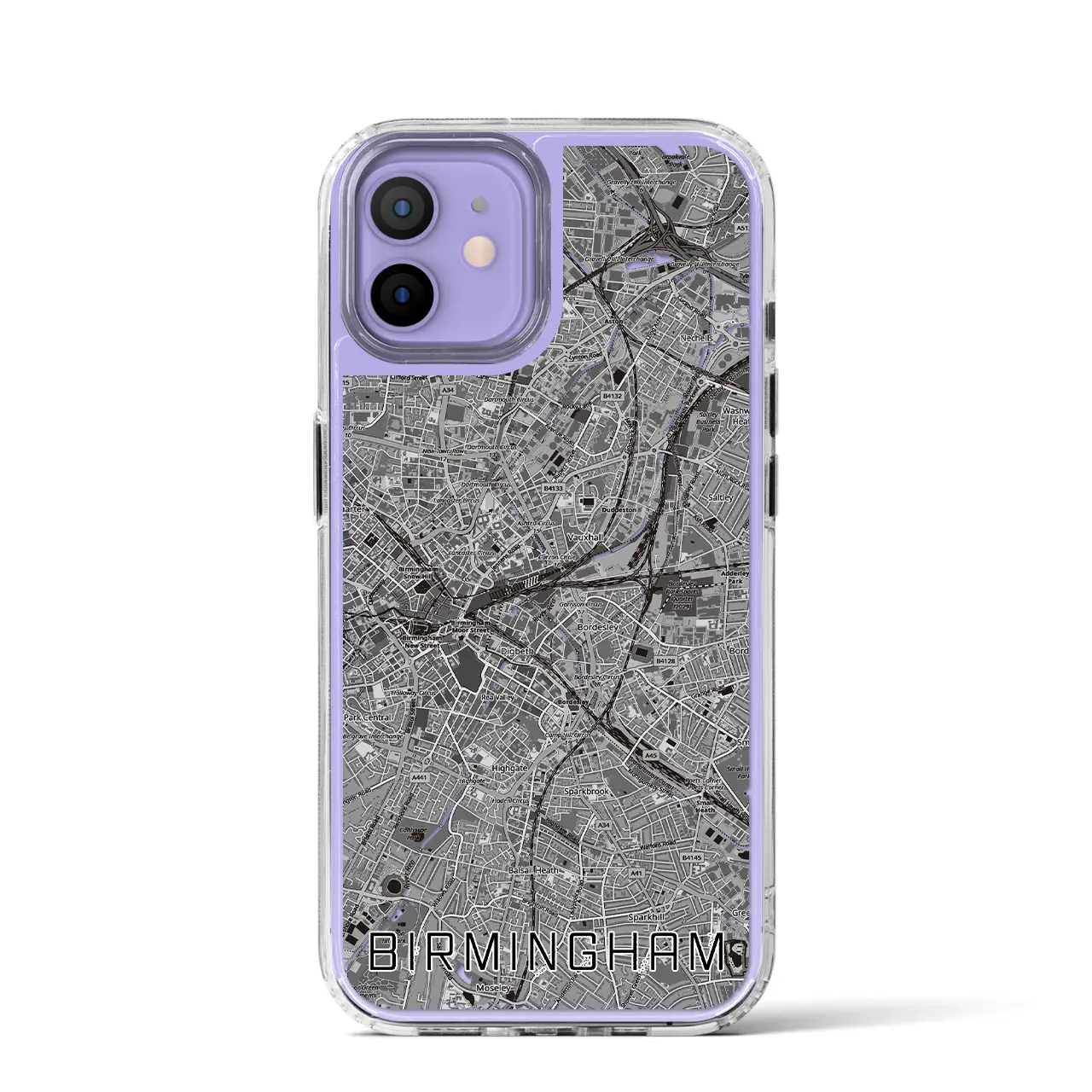 【バーミンガム(イギリス)】地図柄iPhoneケース(MagSafeタイプ)