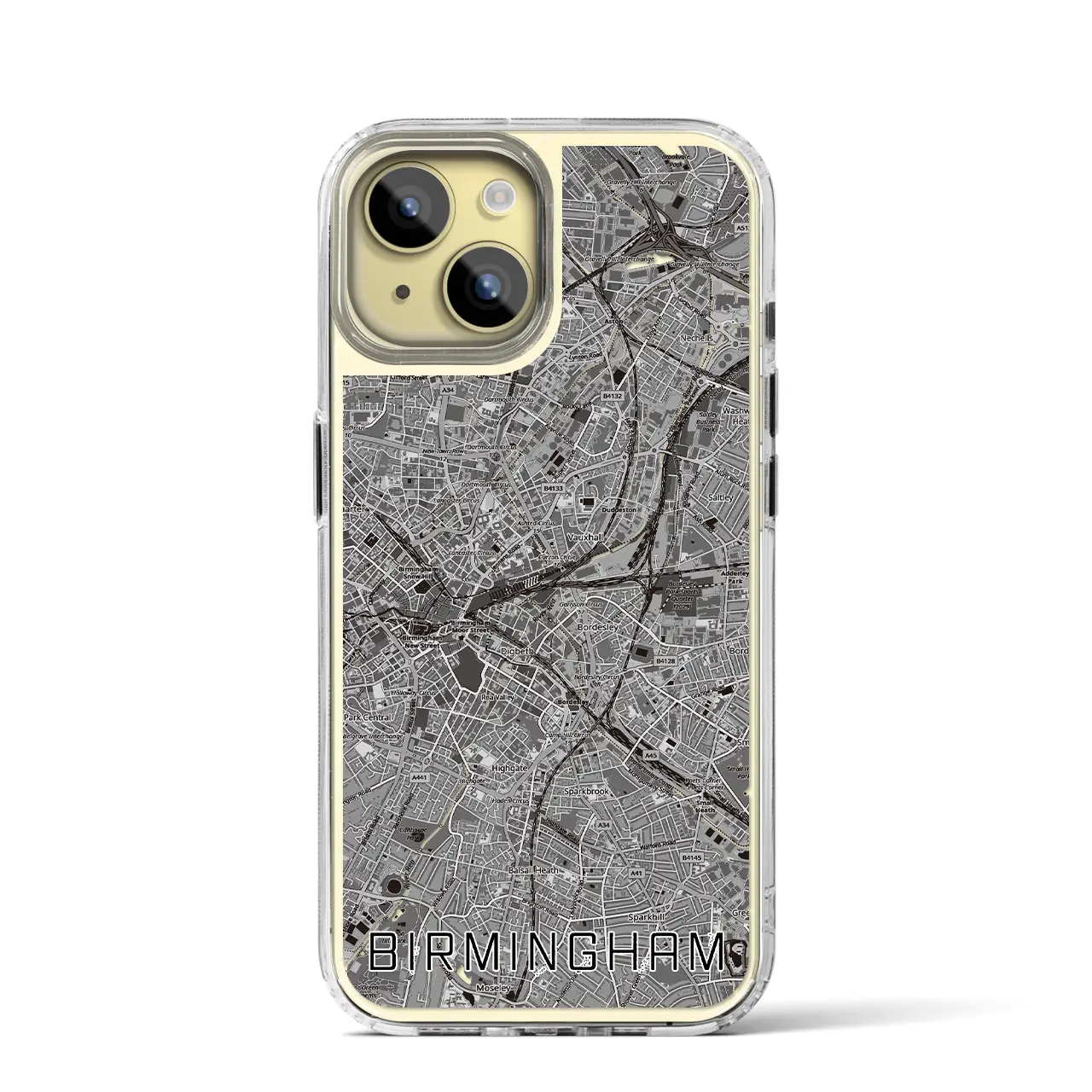 【バーミンガム(イギリス)】地図柄iPhoneケース(MagSafeタイプ)