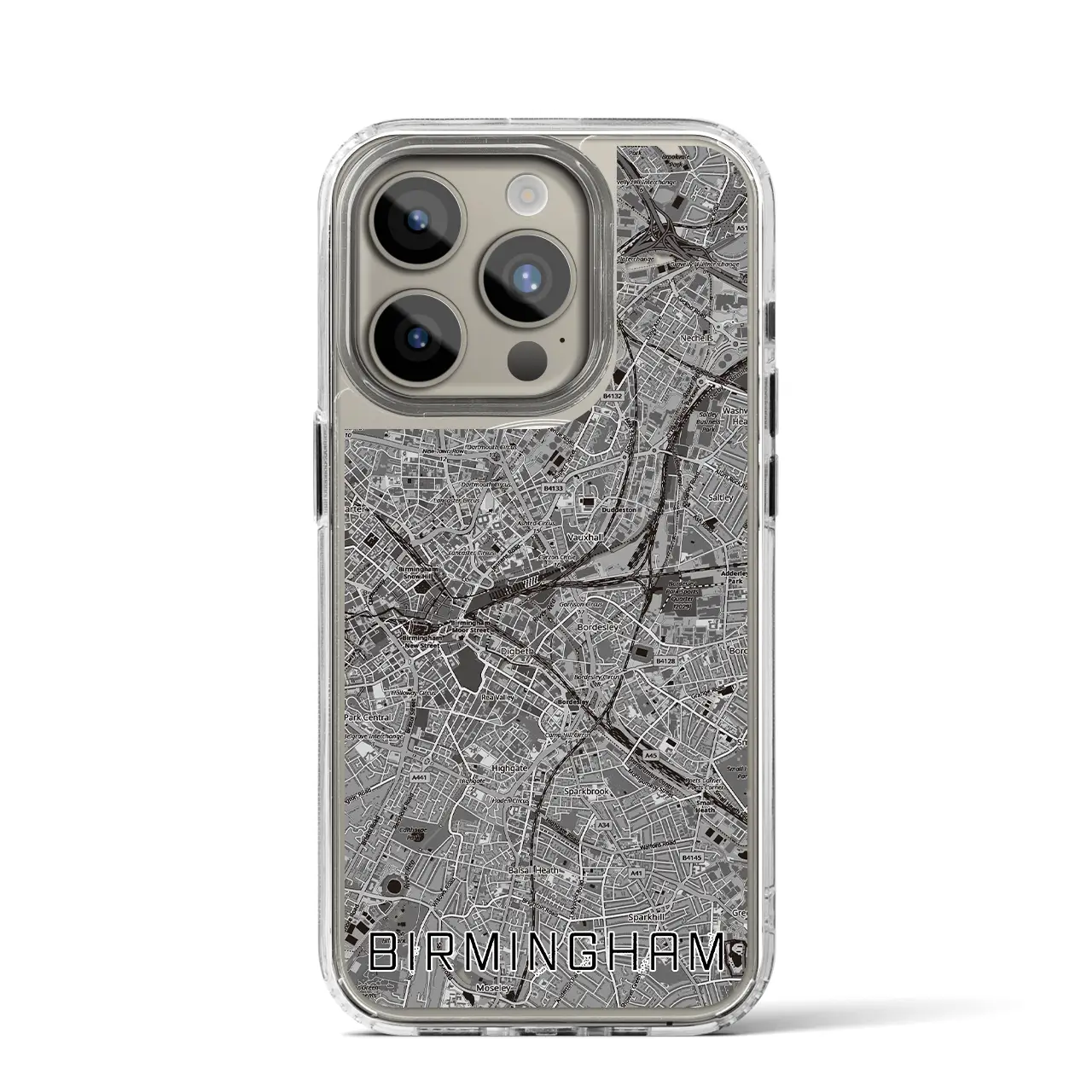 【バーミンガム(イギリス)】地図柄iPhoneケース(MagSafeタイプ)