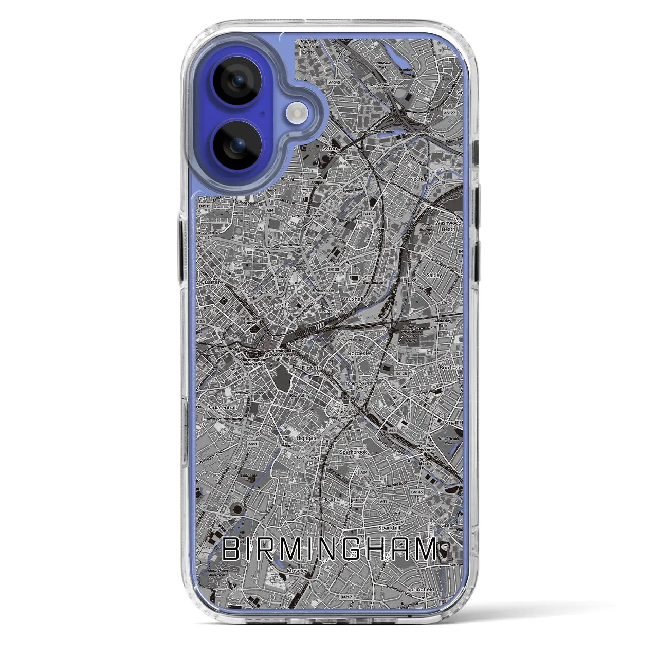 【バーミンガム(イギリス)】地図柄iPhoneケース(MagSafeタイプ)