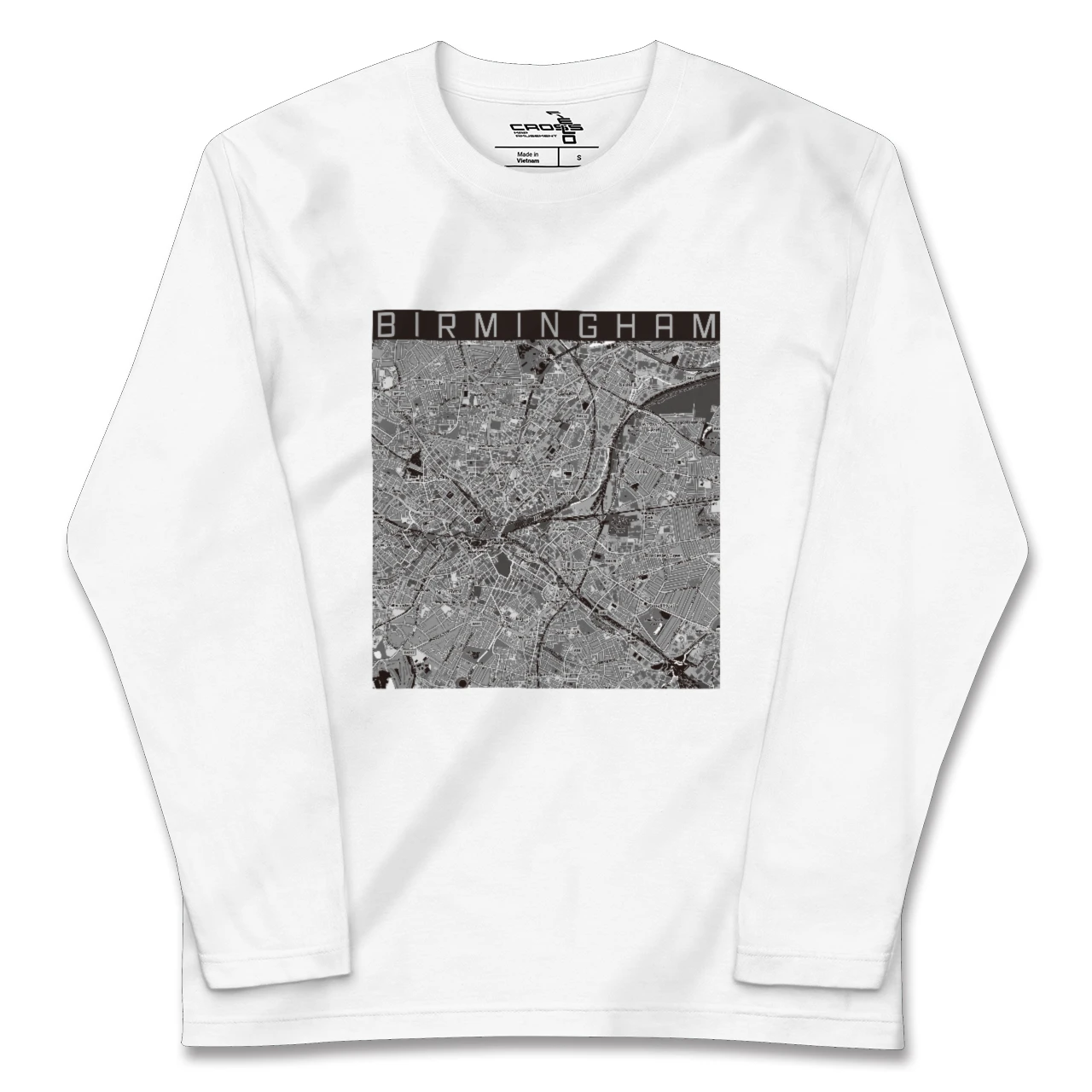 【バーミンガム(イギリス)】地図柄ロングスリーブTシャツ