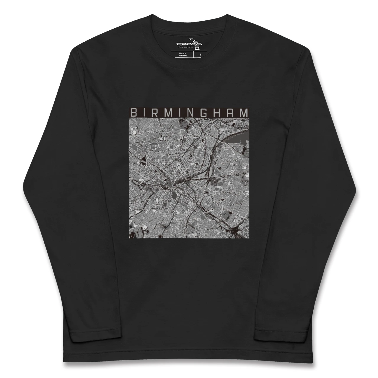 【バーミンガム(イギリス)】地図柄ロングスリーブTシャツ