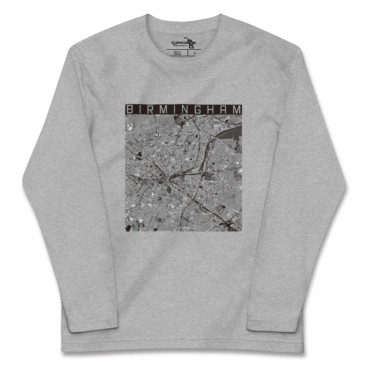 【バーミンガム(イギリス)】地図柄ロングスリーブTシャツ