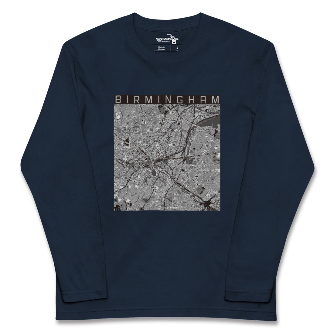 【バーミンガム(イギリス)】地図柄ロングスリーブTシャツ