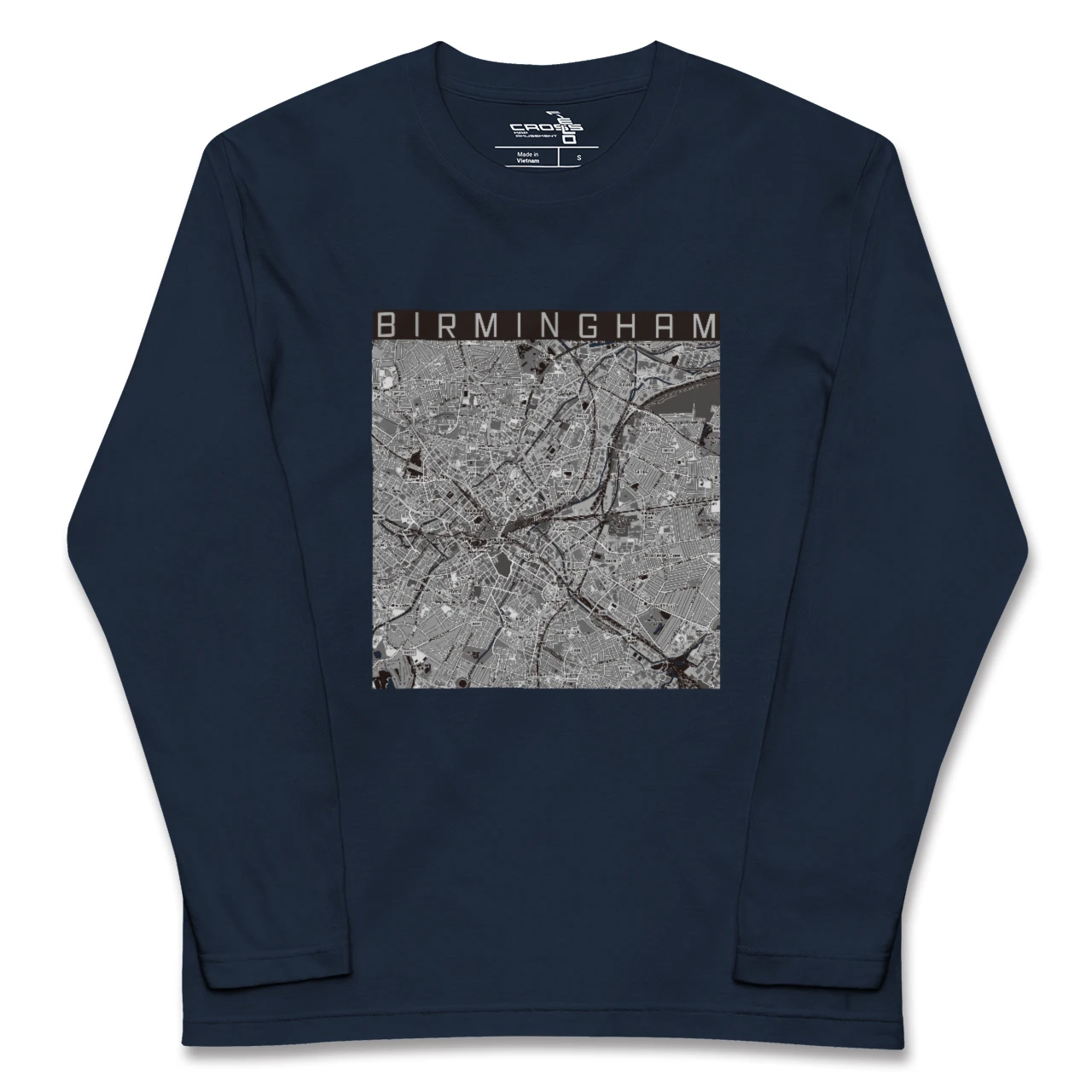 【バーミンガム(イギリス)】地図柄ロングスリーブTシャツ