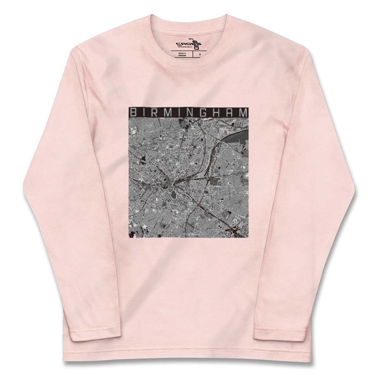 【バーミンガム(イギリス)】地図柄ロングスリーブTシャツ