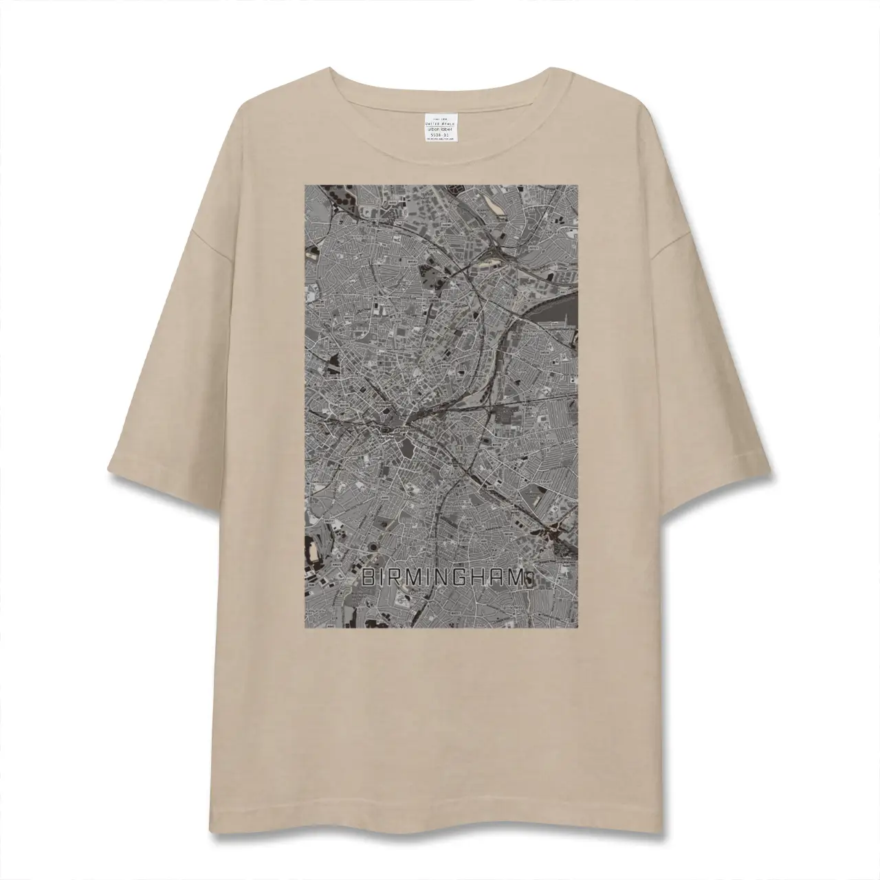 【バーミンガム(イギリス)】地図柄ビッグシルエットTシャツ