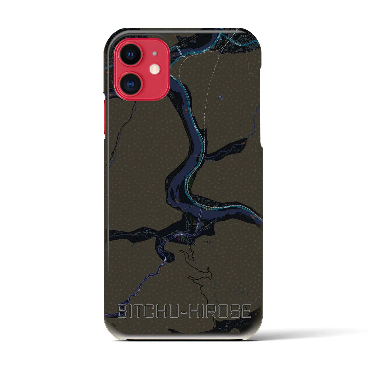 【備中広瀬(岡山県)】地図柄iPhoneケース(バックカバータイプ)