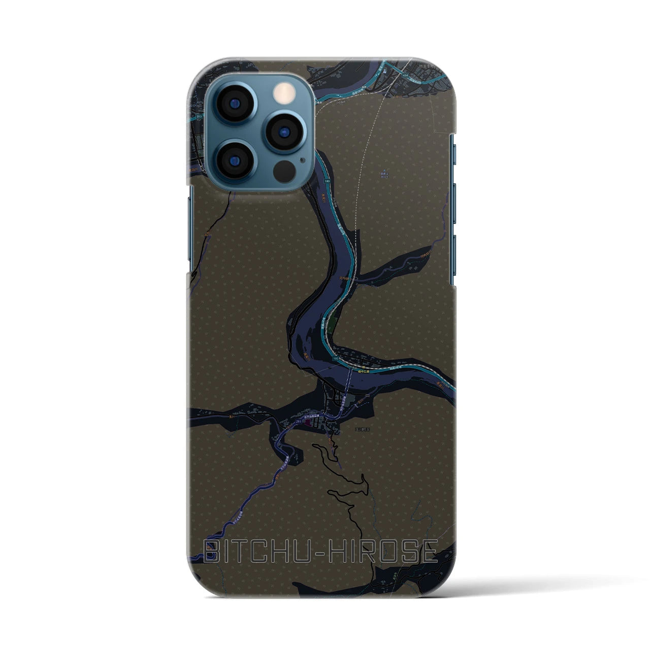 【備中広瀬(岡山県)】地図柄iPhoneケース(バックカバータイプ)