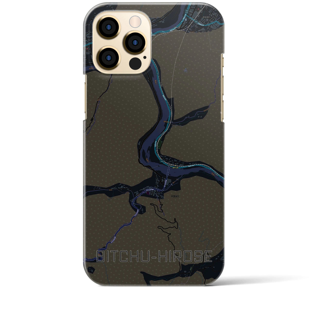 【備中広瀬(岡山県)】地図柄iPhoneケース(バックカバータイプ)