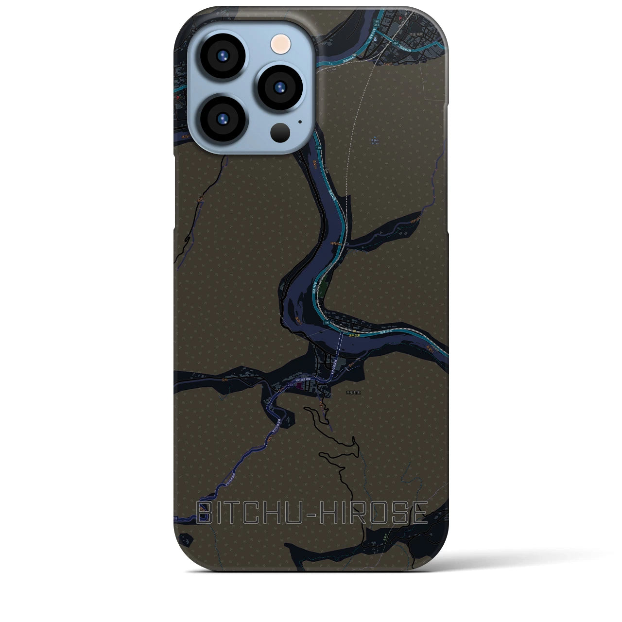 【備中広瀬(岡山県)】地図柄iPhoneケース(バックカバータイプ)