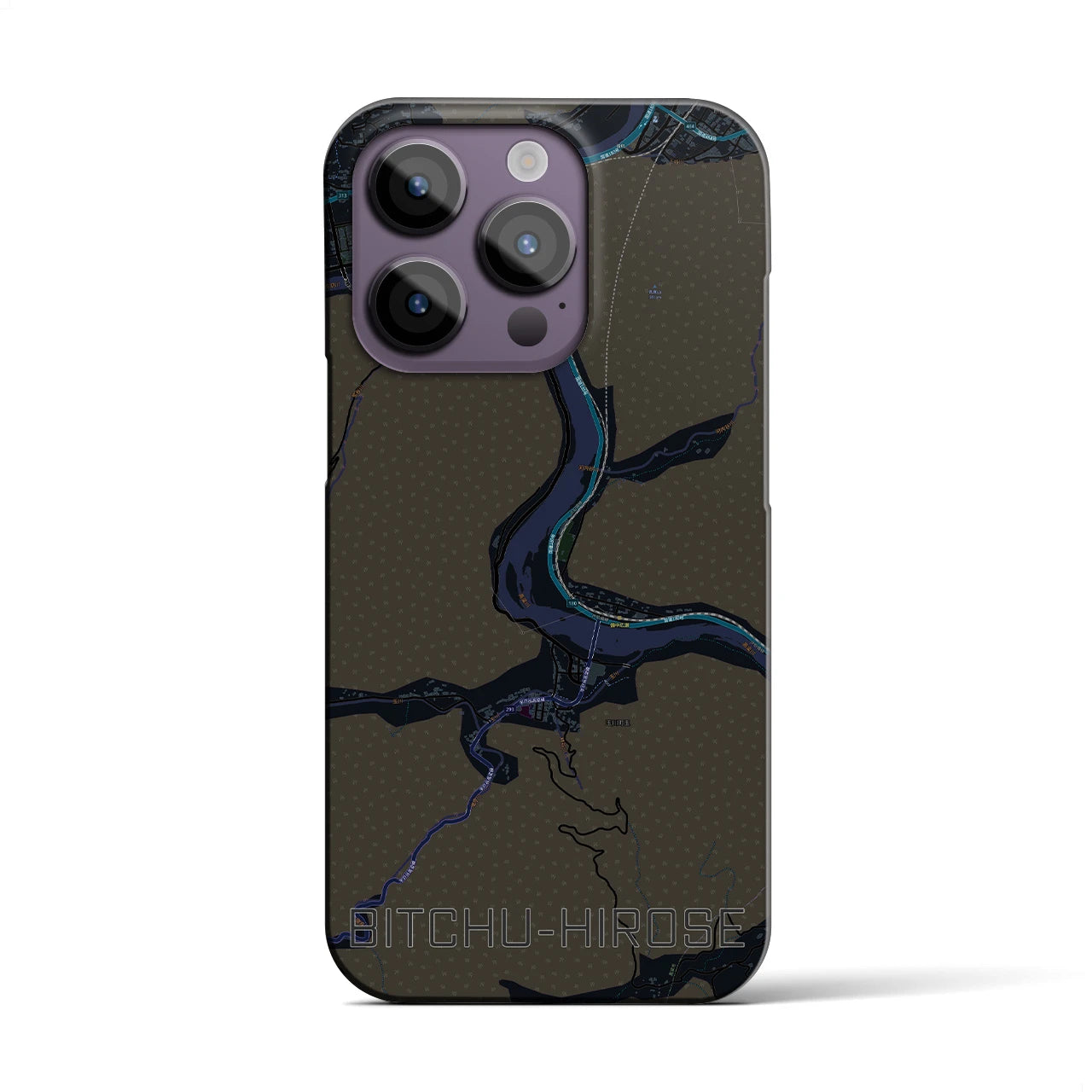 【備中広瀬(岡山県)】地図柄iPhoneケース(バックカバータイプ)