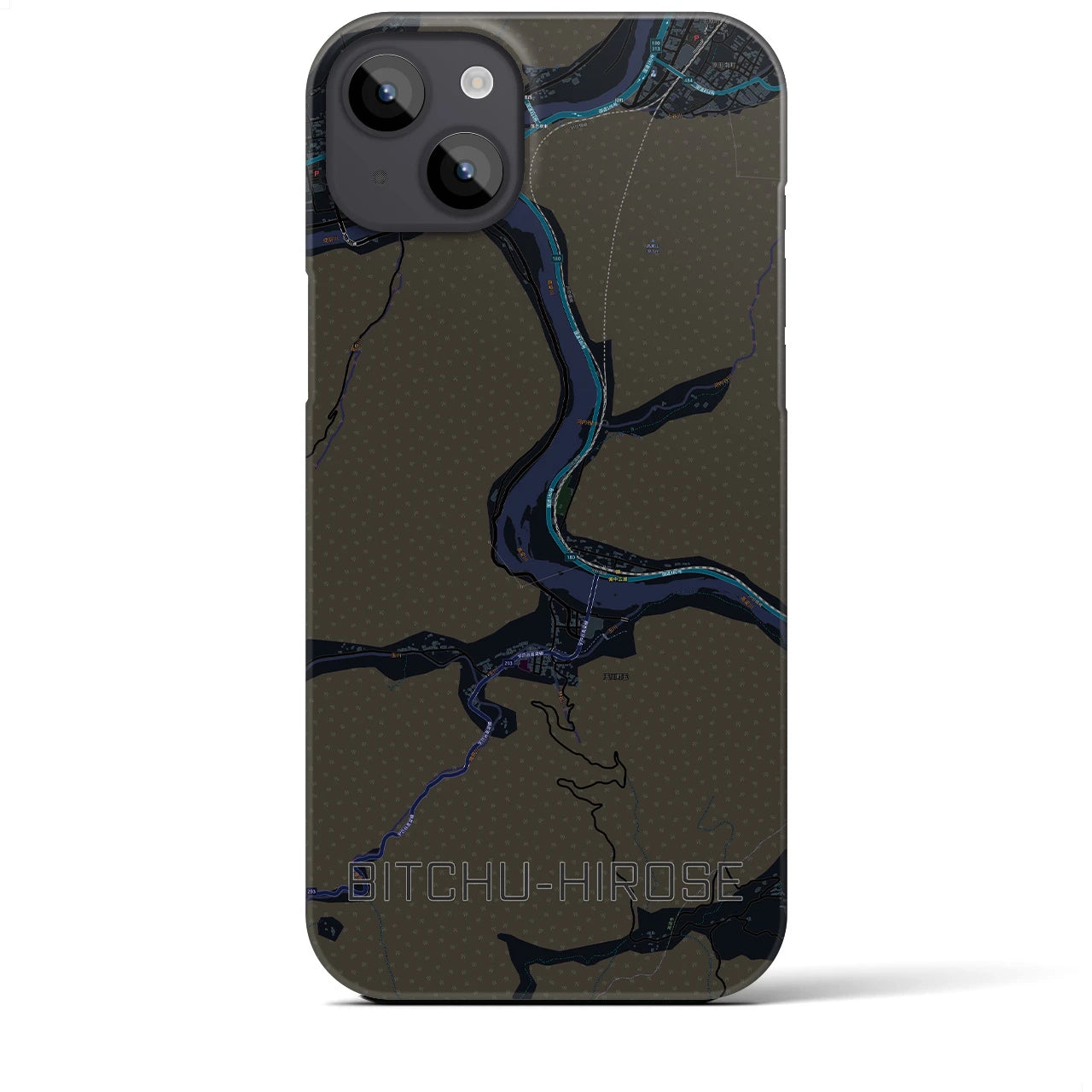 【備中広瀬(岡山県)】地図柄iPhoneケース(バックカバータイプ)