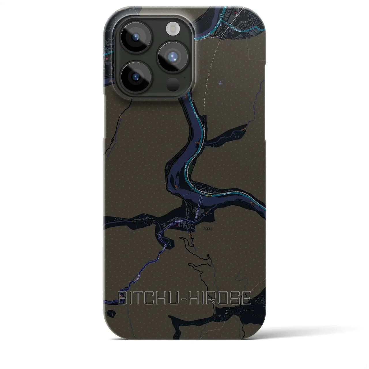 【備中広瀬(岡山県)】地図柄iPhoneケース(バックカバータイプ)