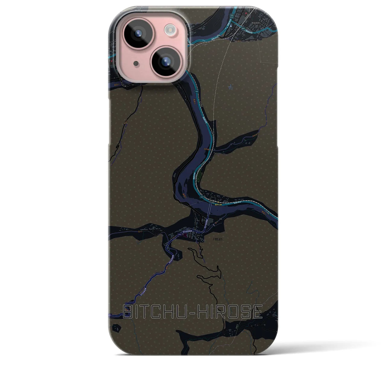 【備中広瀬(岡山県)】地図柄iPhoneケース(バックカバータイプ)