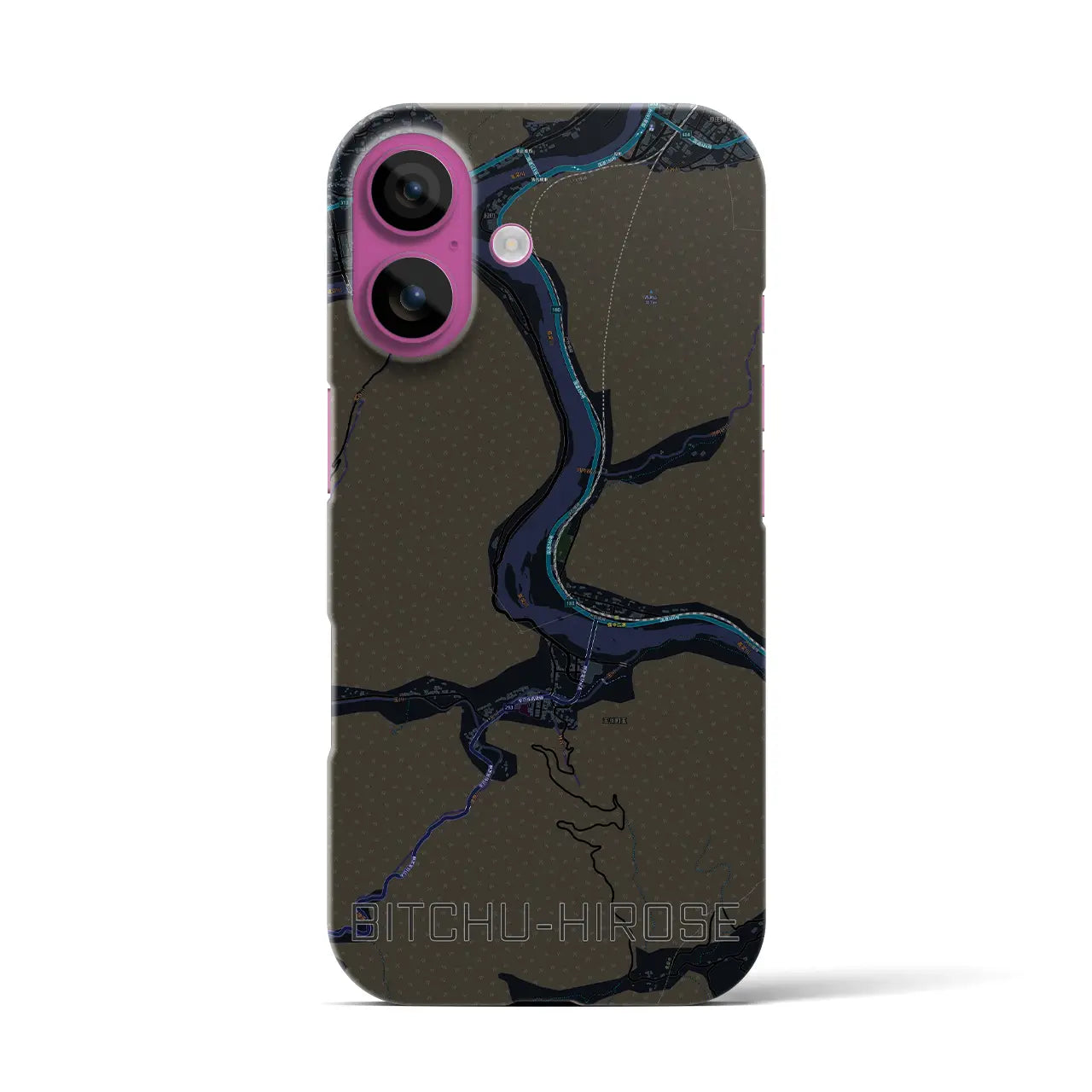 【備中広瀬(岡山県)】地図柄iPhoneケース(バックカバータイプ)