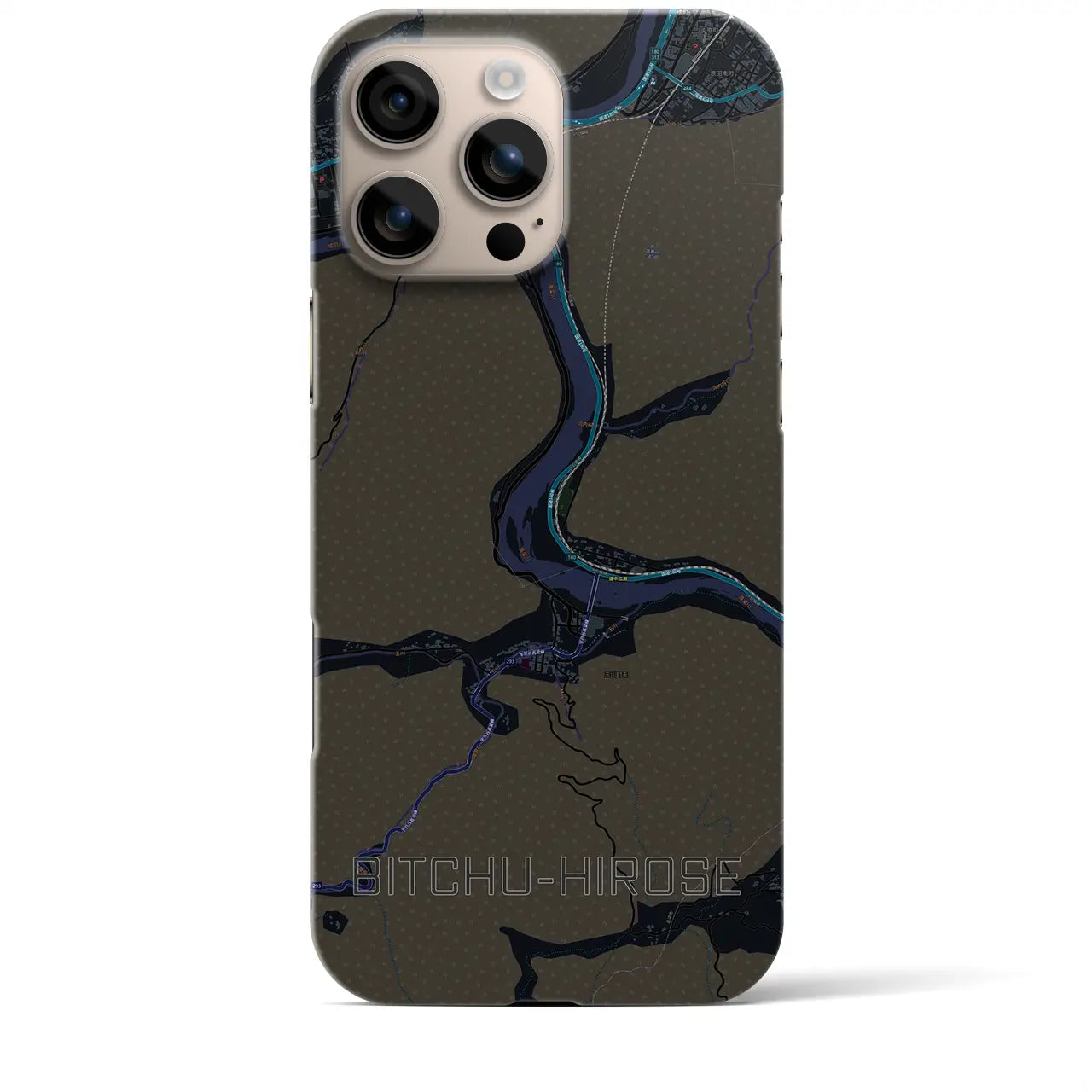 【備中広瀬(岡山県)】地図柄iPhoneケース(バックカバータイプ)