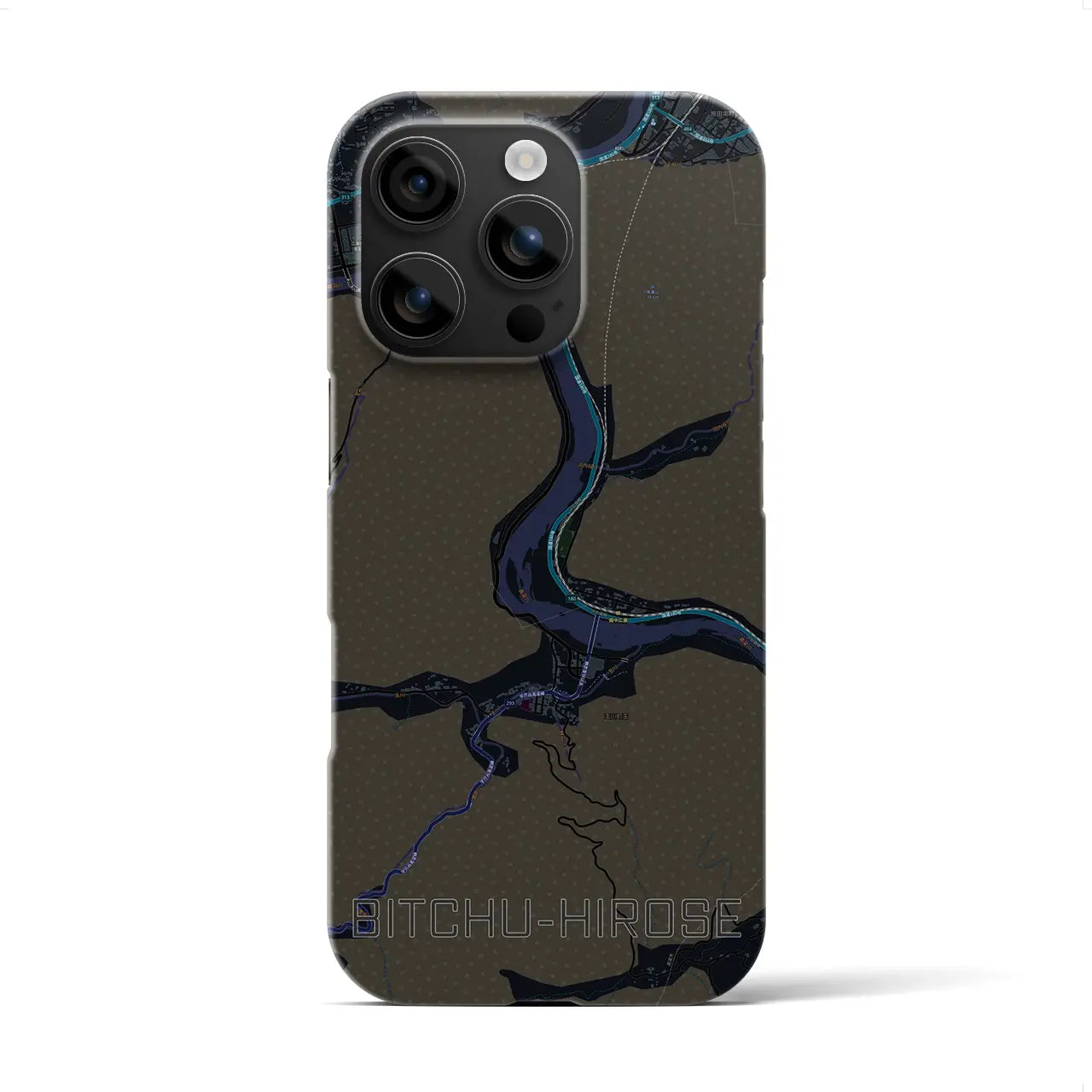 【備中広瀬(岡山県)】地図柄iPhoneケース(バックカバータイプ)