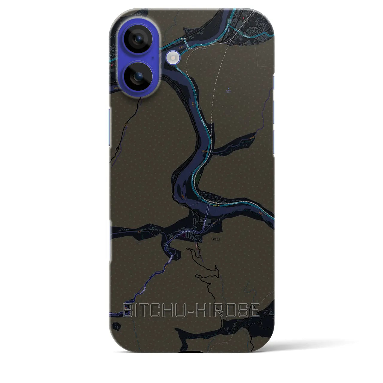 【備中広瀬(岡山県)】地図柄iPhoneケース(バックカバータイプ)