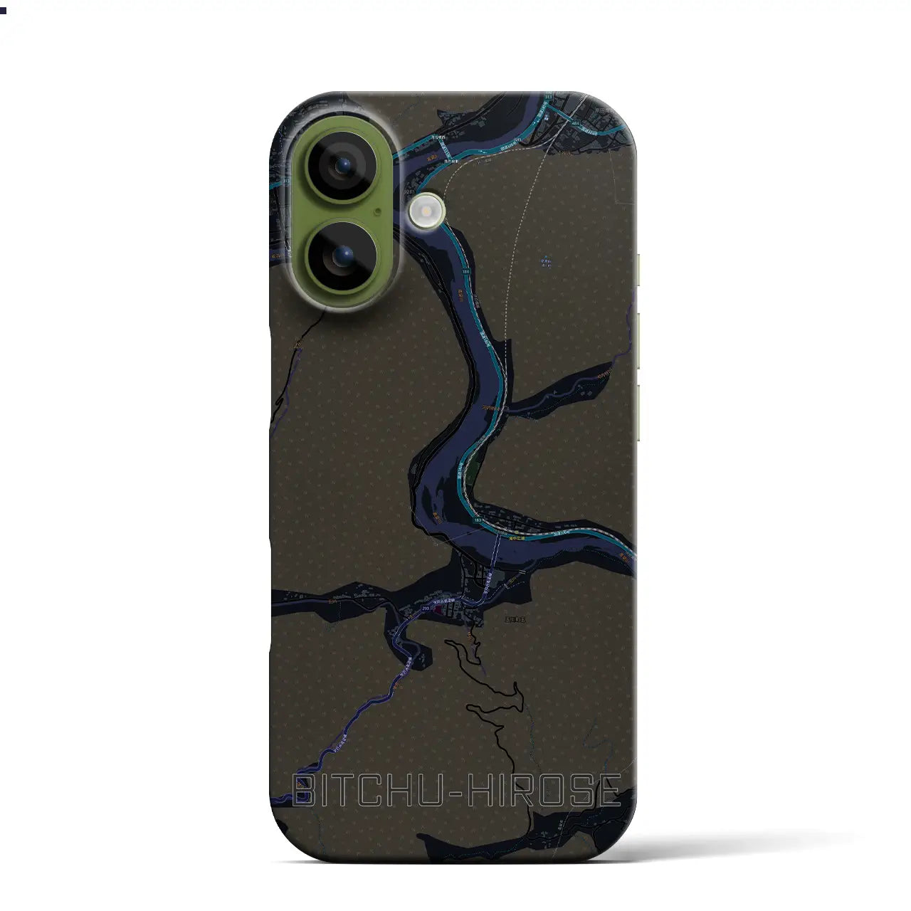 【備中広瀬(岡山県)】地図柄iPhoneケース(バックカバータイプ)