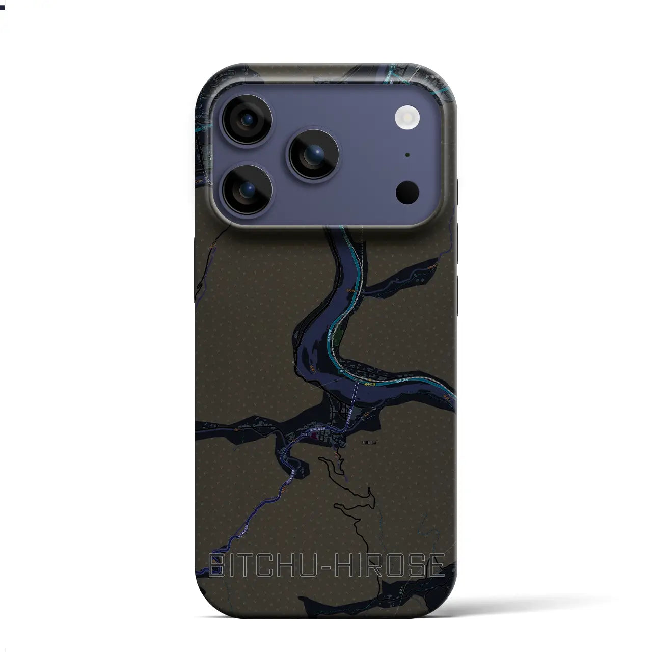 【備中広瀬(岡山県)】地図柄iPhoneケース(バックカバータイプ)