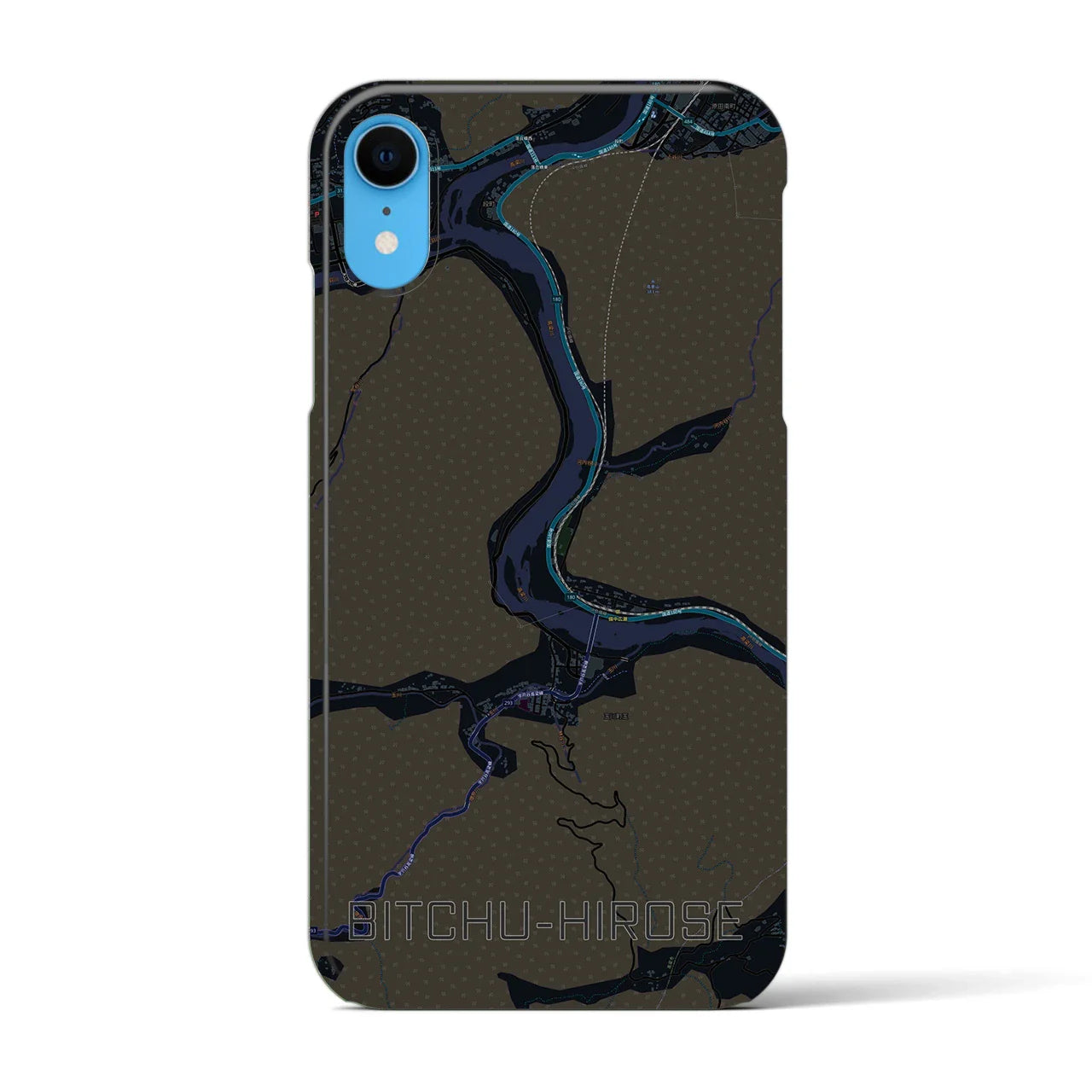【備中広瀬(岡山県)】地図柄iPhoneケース(バックカバータイプ)