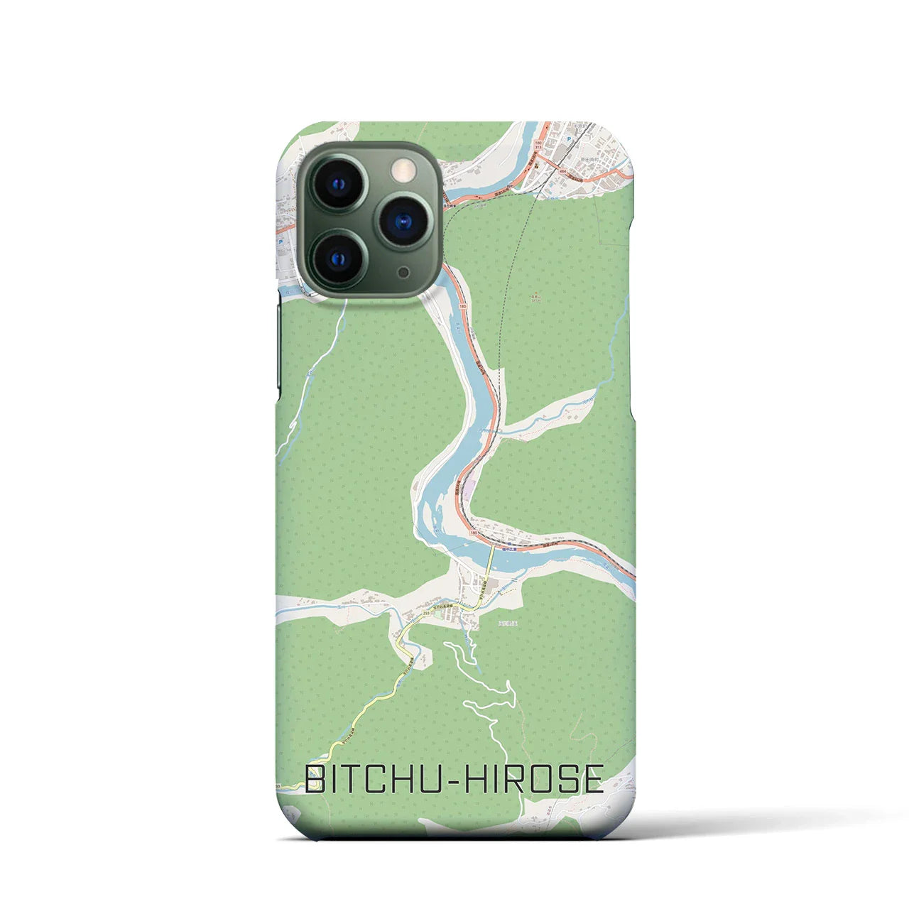 【備中広瀬(岡山県)】地図柄iPhoneケース(バックカバータイプ)