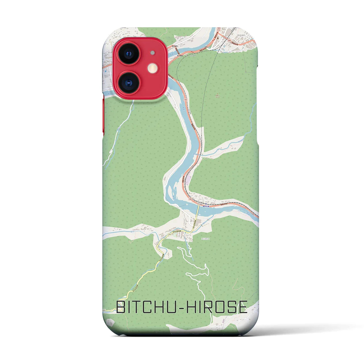 【備中広瀬(岡山県)】地図柄iPhoneケース(バックカバータイプ)