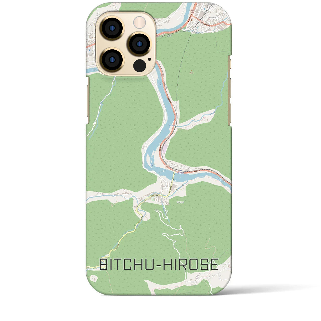【備中広瀬(岡山県)】地図柄iPhoneケース(バックカバータイプ)