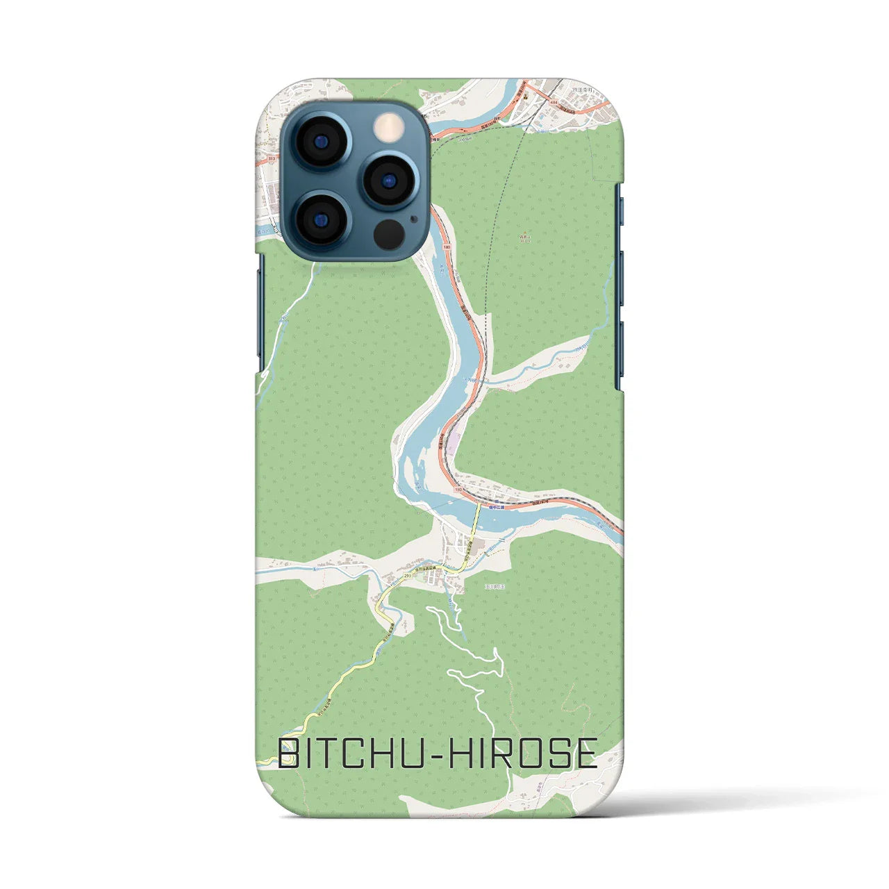 【備中広瀬(岡山県)】地図柄iPhoneケース(バックカバータイプ)