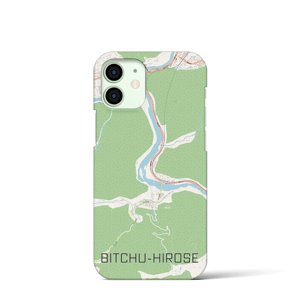 【備中広瀬(岡山県)】地図柄iPhoneケース(バックカバータイプ)